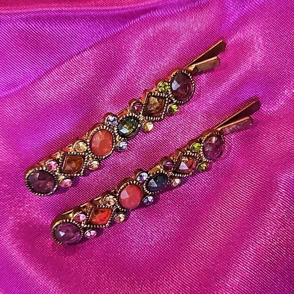 Rhinestone and Acrylic Crystal Hair Clips Lot of 14 main image 14